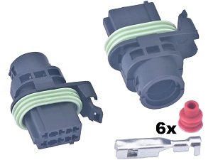 6-poliger Kraftstoffpumpenstecker mit Kabeldichtungen und Anschlüssen