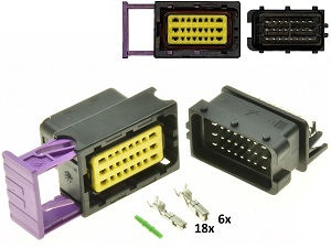 24 Pole ECU CDI ECM Motorrad Steckverbindersatz Verbinder Schwarz - männlich weiblich komplett