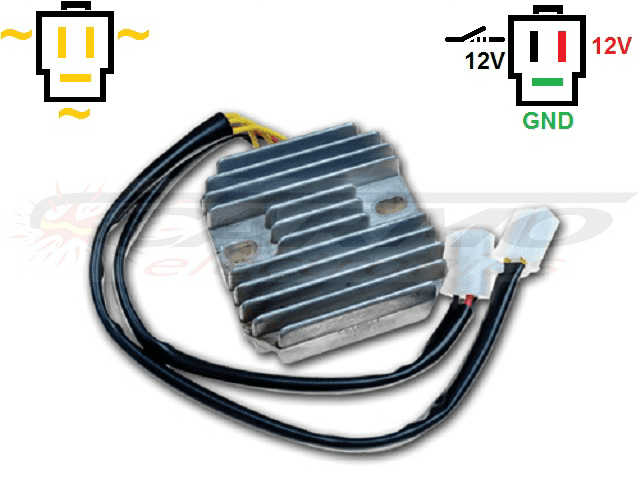 CARR161-LI - Honda CX500 Suzuki VS800 MOSFET Spannungsregler Gleichrichter Lithium-Ion - LiFePO4 LFP - zum Schließen ins Bild klicken